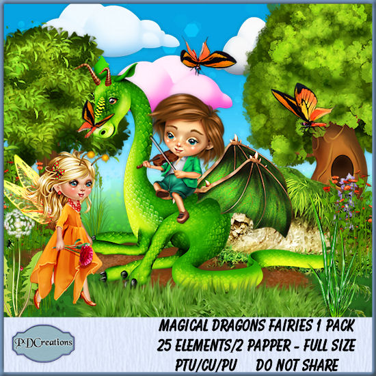 Magical Dragons Fairies 1 Pack