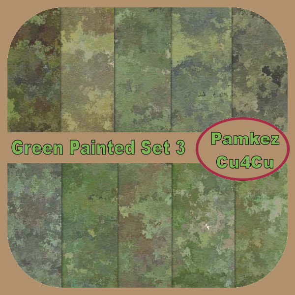 Green Painted Papers Set 3