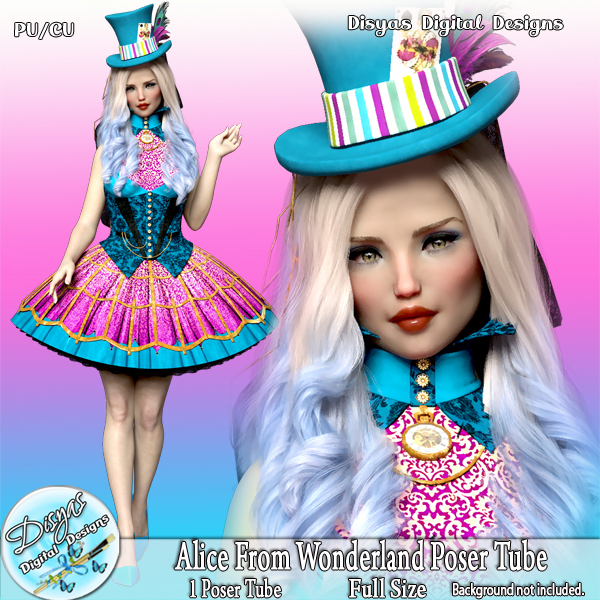 ALICE FROM WONDERLAND POSER TUBE PACK CU by Disyas - Click Image to Close