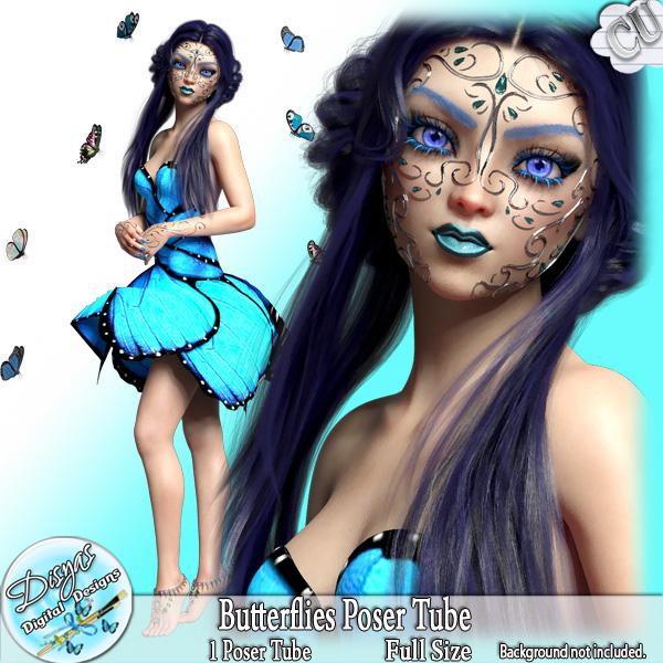 BUTTERFLIES POSER TUBE PACK CU - FS by Disyas - Click Image to Close