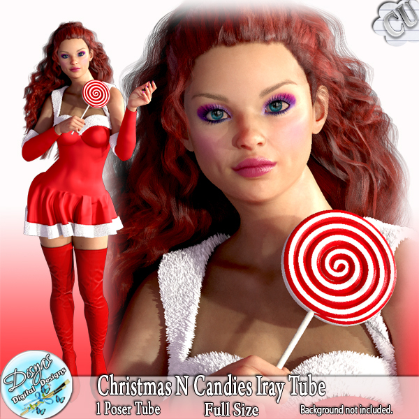 CHRISTMAS AND CANDIES IRAY POSER TUBE CU - FS by Disyas - Click Image to Close
