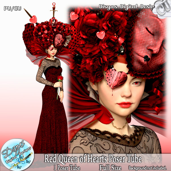 RED QUEEN OF HEARTS POSER TUBE PACK CU - FS by Disyas - Click Image to Close