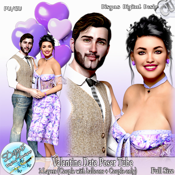 VALENTINE DATE POSER TUBE PACK CU - FS by Disyas - Click Image to Close
