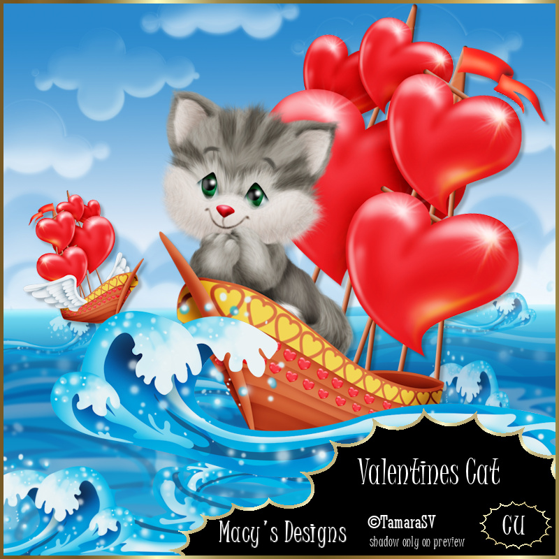 Valentines Cat - Click Image to Close