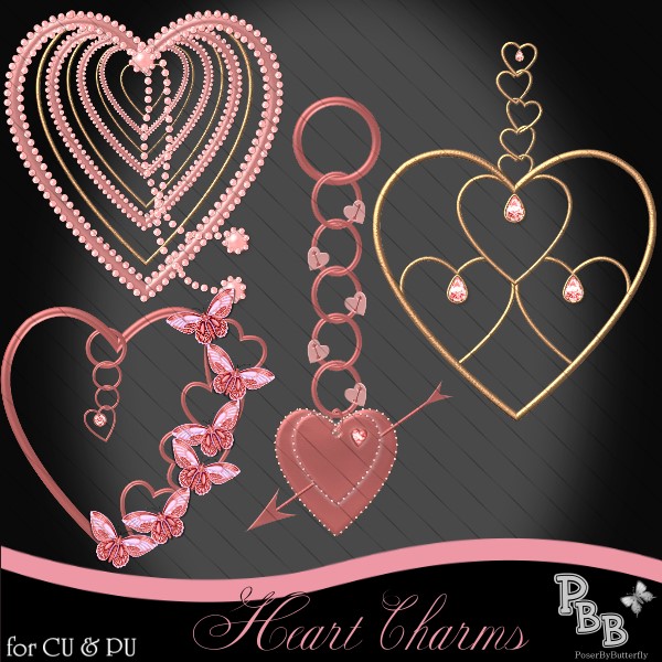 CU Heart Charms - Click Image to Close