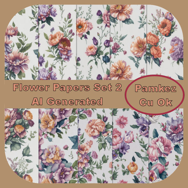 AI Flower Papers Set 2 - Click Image to Close