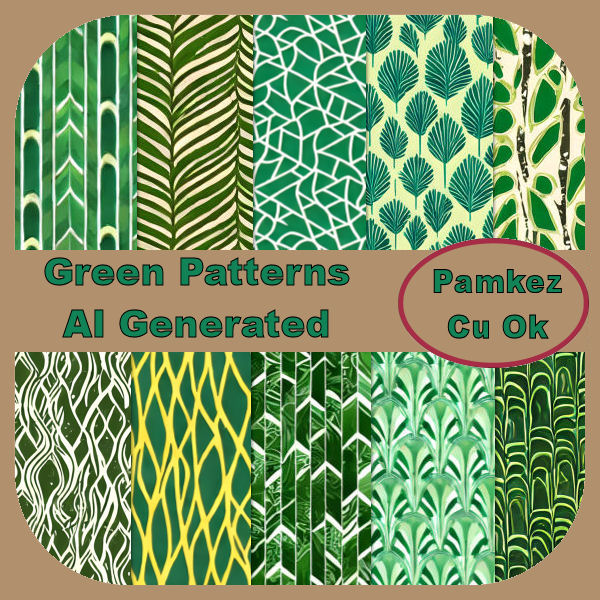 AI Green Patterns Paper Pack - Click Image to Close
