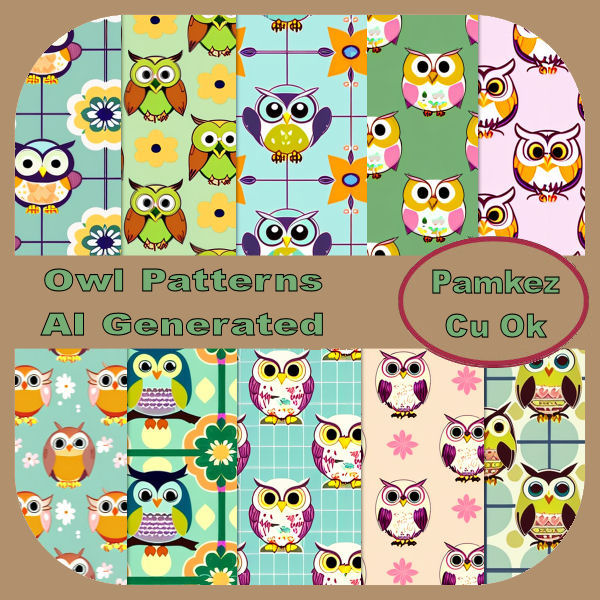 AI Owl Patterned Papers