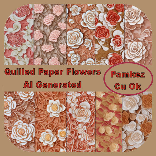 AI Quilled Flowers Papers - Click Image to Close