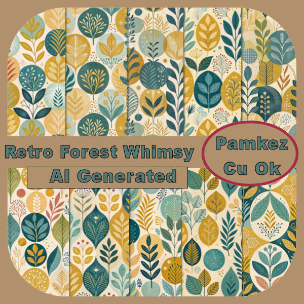 AI Retro Forest Whimsy Papers