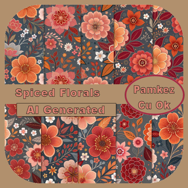 AI Spiced Florals Papers