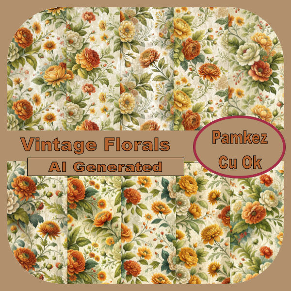 AI Vintage Floral Papers