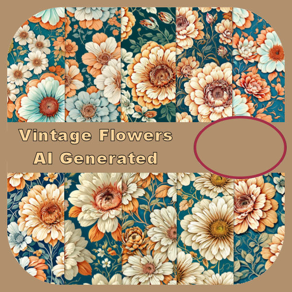 AI Vintage Flowers Papers - Click Image to Close