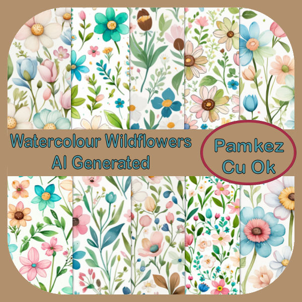 AI Watercolour Wildflowers - Click Image to Close