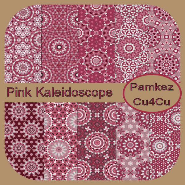 Pink Kaleidoscope Papers - Click Image to Close