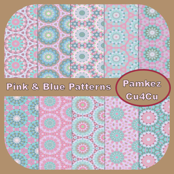 Pink & Blue Patterned Papers - Click Image to Close