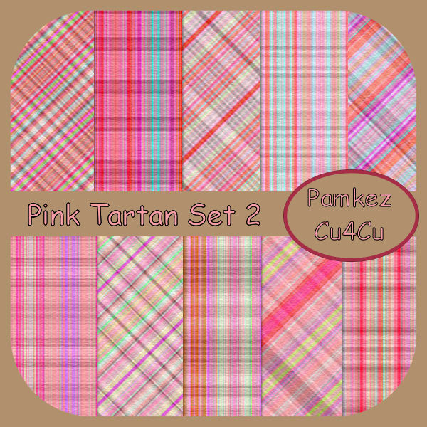 Pink Tartan Papers Set 2