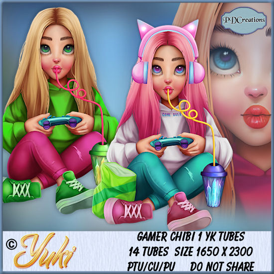 (image for) Gamer Chibi 1 YK Tubes