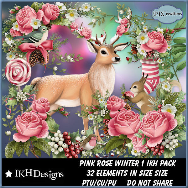 (image for) Pink Rose Winter 1 IKH Pack