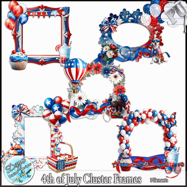 (image for) 4TH OF JULY CLUSTER FRAMES - TAGGER SIZE by Disyas