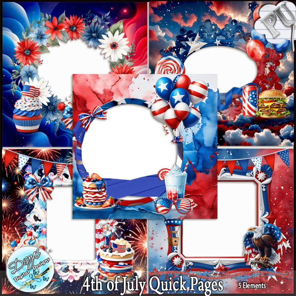 (image for) 4TH OF JULY QUICK PAGES - TAGGER SIZE by Disyas