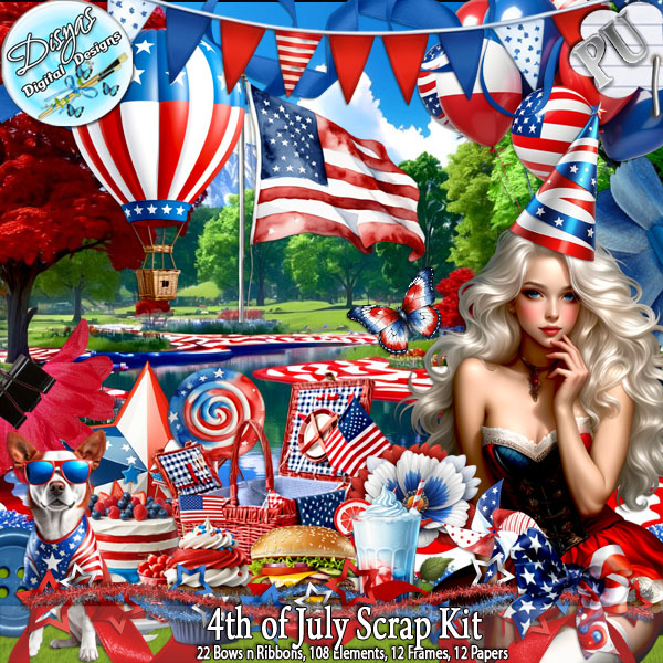 (image for) 4TH OF JULY SCRAP KIT - TAGGER SIZE by Disyas