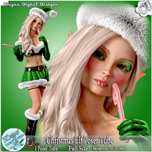 (image for) CHRISTMAS ELF POSER TUBE CU by Disyas