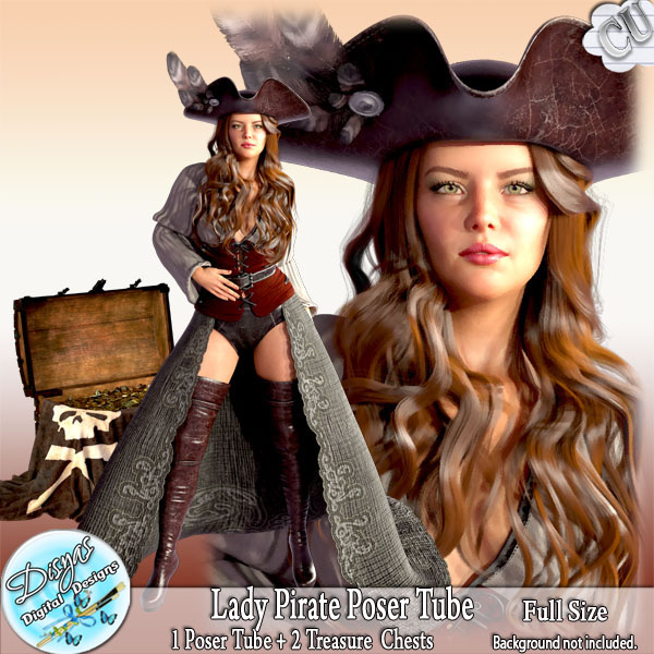 (image for) LADY PIRATE POSER TUBE PACK CU - FS by Disyas