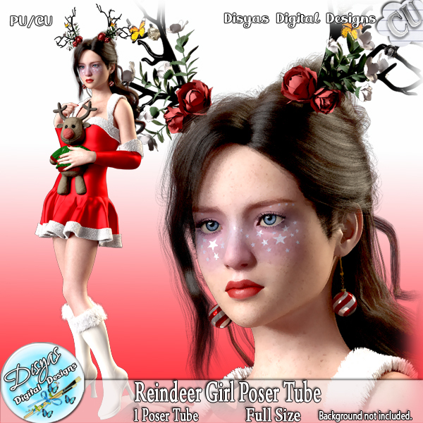 (image for) REINDEER GIRL POSER TUBE PACK CU - FS