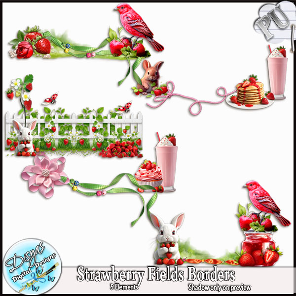 (image for) STRAWBERRY FIELDS BORDERS - TAGGER SIZE by Disyas