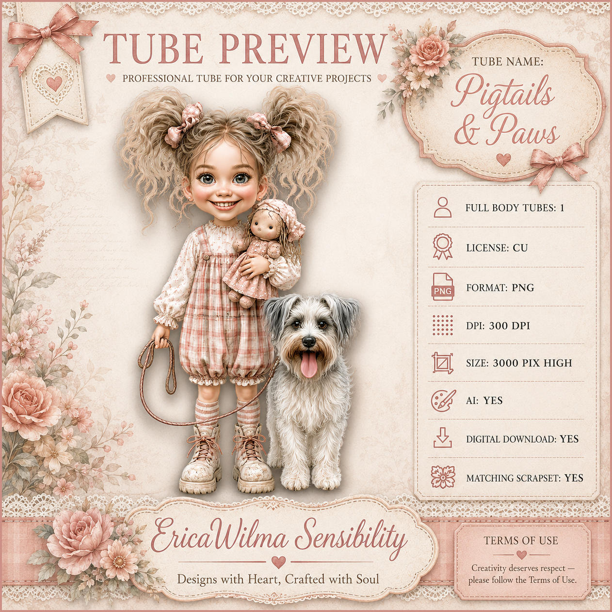 (image for) WEEKFREEBIE !! EW AI Pigtais and Paws - Tube 2026