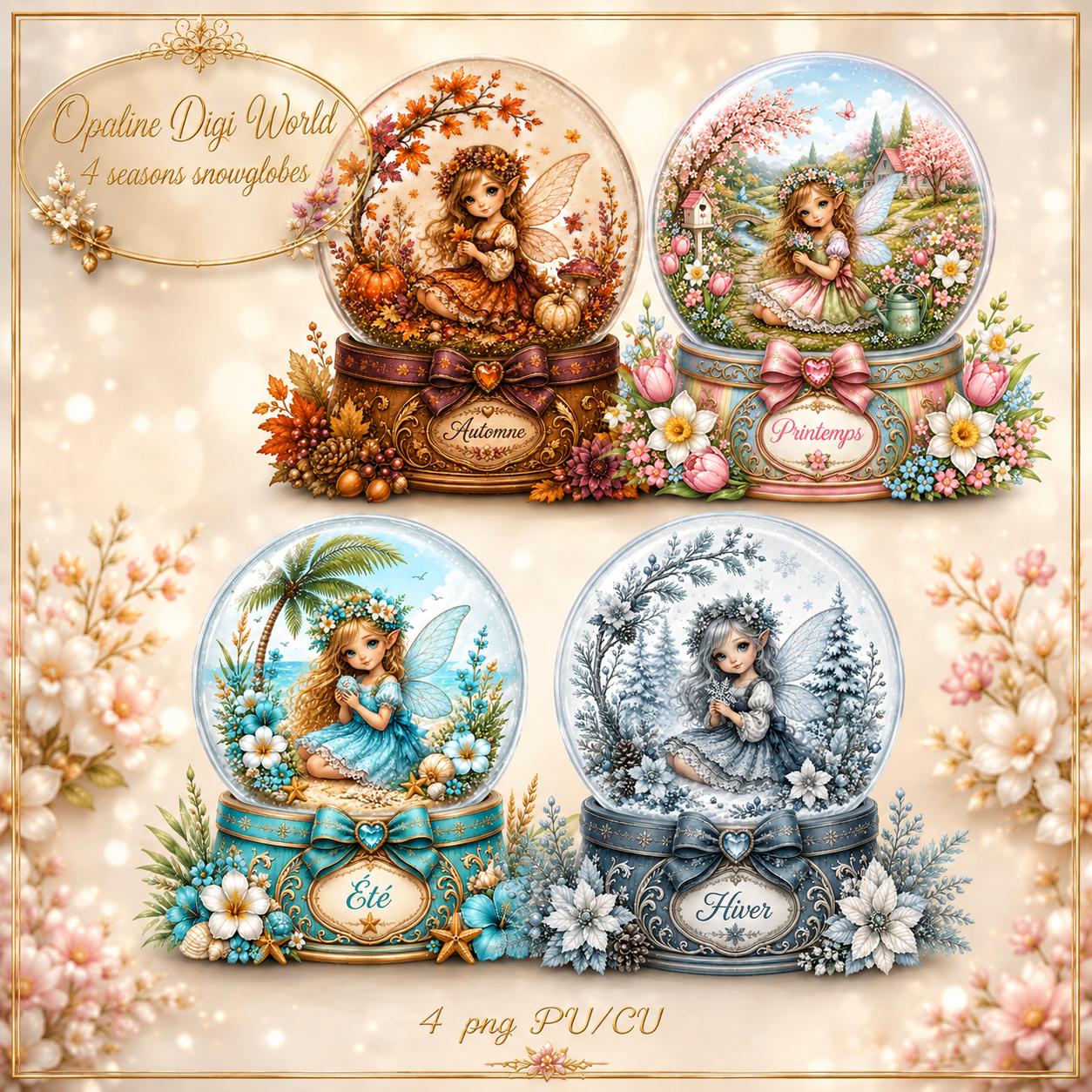 (image for) ODW 4 seasons snowglobes