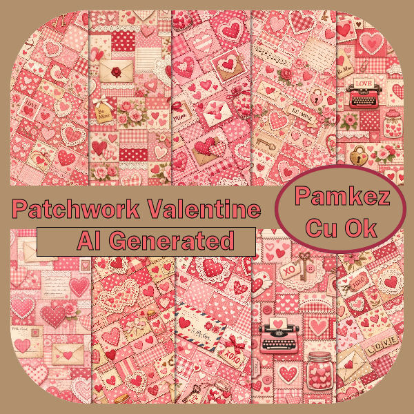 (image for) AI Patchwork Valentines Papers