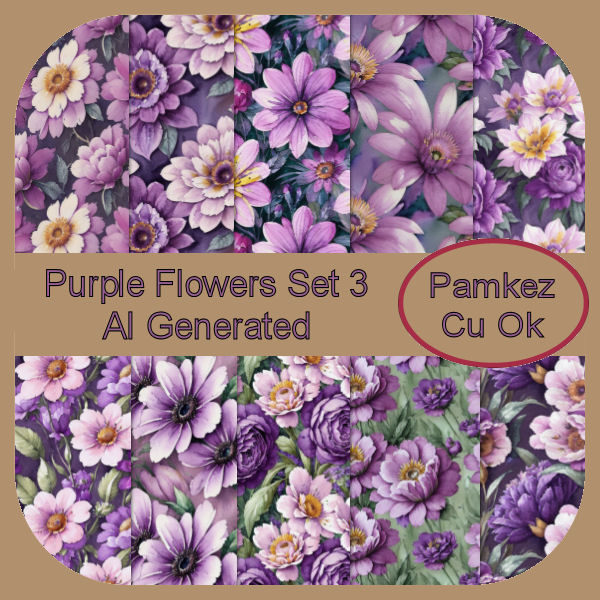 (image for) AI Purple Flowers Set 3