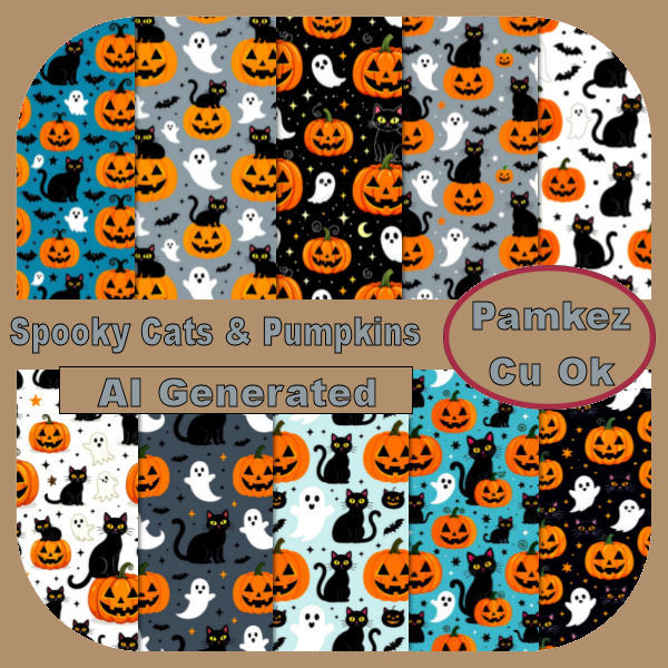 (image for) AI Spooky Cats & Pumpkins