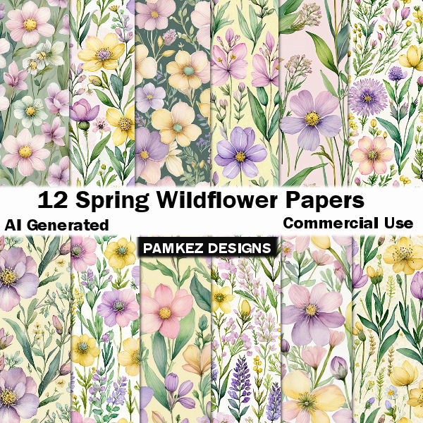 (image for) AI Spring Wildflower Papers